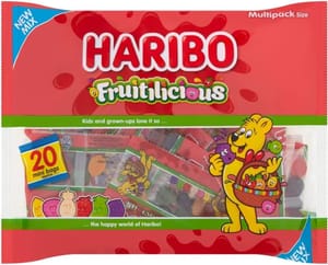 20 X 16g HARIBO Fruitilicious Fruit Gums, 360g (£1.90 S&S)