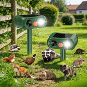 Solar Motion-Detect Cat Repellent, 2-Pack Garden Scarers