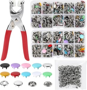 1000 Pcs Snap Fasteners 9.5mm Hollow/Solid Press Studs