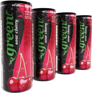 Green Sour Cherry Sparkling Low-Calorie Drink, No Sugar, 4x330ml - £3.32 S&S