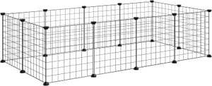 Pawhut 12-Panel Pet Playpen, Metal Wire Fence, Indoor/Outdoor, Black