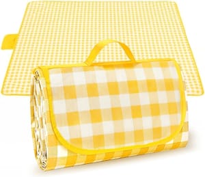 Armo Extra Large Tartan Picnic Blanket with Carrying Handle, Waterproof