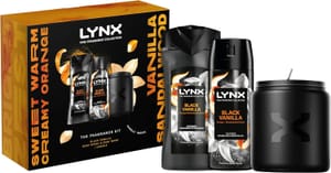 Lynx Black Vanilla Fragrance Gift Set: Body Spray, Wash, Candle