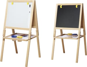 Casdon Wooden Easel: Double-Sided, 2-in-1 Blackboard/Whiteboard for Kids