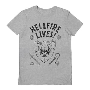 Stranger Things Hellfire Lives T-Shirt - Grey - Large