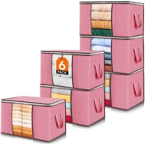 Lifewit Clothes Storage Bags - 6 Pack - Pink