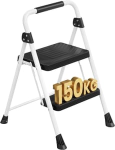 SONGMICS 2-Step Folding Ladder, 150 Kg, Anti-Slip