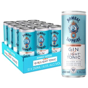 Bombay Sapphire Gin & Light Tonic Canned Cocktail, 12x25cl