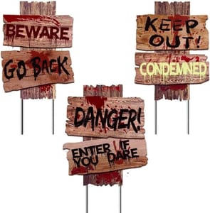 Liecho 19x16 Halloween Yard Signs Stakes Props 3 Pack