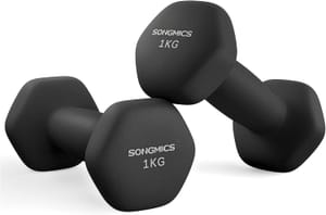 SONGMICS Hex Dumbbells, 2 X 1 Kg, Non-Slip PVC Coating