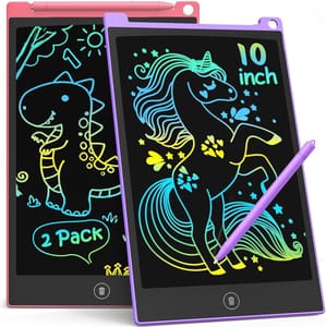 TECJOE 2-Pack 10-Inch LCD Writing Tablet for Kids Mess-Free