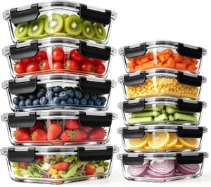 MEETOZ 10-Pack Glass Meal Prep Containers with Lids