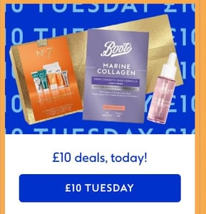 Boots £10 Tuesday Online Only Over 350 Products for £10 Each