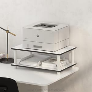 Furinno Just Printer Stand with Storage, 2-Tier under Desk, White