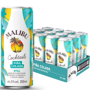 Malibu Pia Colada Cocktail Cans, 5% ABV, 12x250ml