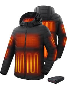 MOZZROZZ Heated Jacket, Unisex with Power Bank, 15 Heating Zones