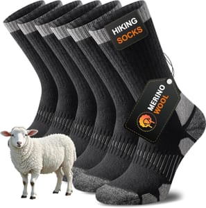 Niorasen Merino Wool Hiking Socks - 3 Pairs