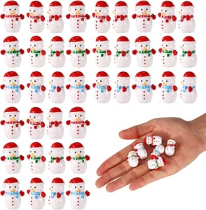 Sinbana 60-Piece Mini Christmas Resin Snowman Figurines