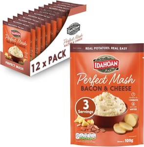 Idahoan Cheese & Bacon Instant Mash Potatoes, 109 G Pack-of-12 - £11.40 S&S