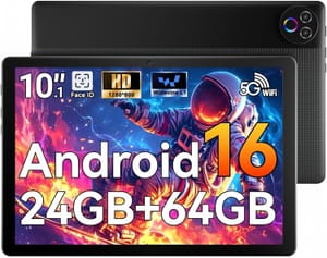 MUISOO 10-Inch Android Tablet, 24GB RAM, 64GB ROM, 1TB TF