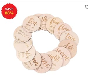 14-Piece Wooden Baby Monthly Milestone Cards