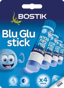4 X 8g Bostik Blu Stick Glue Sticks (£1.41 S&S)