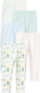 Amazon Essentials 5 Pairs Girls' Leggings (9-10 Years)