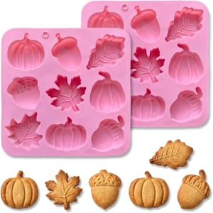 Thanksgiving Silicone Moulds 3D Pumpkin Maple Leaf - 2 Pack
