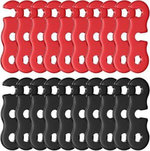20-Piece Guy Line Cord Adjusters - Red and Black