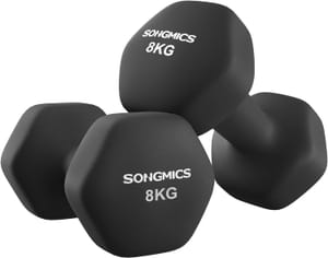 SONGMICS Set of 2 Hex Dumbbells - 2 X 8kg - Black