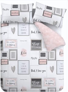 Catherine Lansfield Sleep Dreams Reversible Single Duvet Set Blush Pink