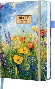 2026-2027 Academic Diary A5 Page-a-Day Planner 13 Months Yellow Flower