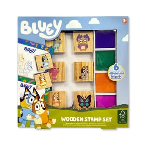 Bluey Wooden Stamper Set - 6 Stamps, 4 Ink Pads