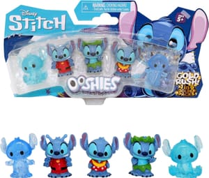 Ooshies Stitch Collectibles 5-Pack Pencil Toppers, Gold Limited Edition