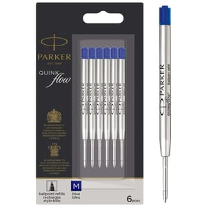 Parker Ballpoint Refills, Medium Point, Blue QUINKflow, 6 Pack - £6.74 S&S