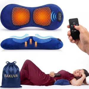 4-in-1 Lumbar Massager Pillow with Remote, Heat, Vibration, Stretching