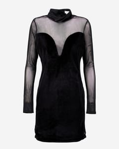Topshop Black Velvet Mini Dress Small Sizes: 8 & 10 Only
