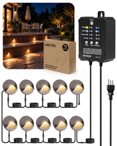 HIBOITEC 10-Pack Deck Lights with Timer and Photocell, 3000K