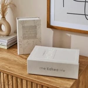 Set of 2 Decorative Storage Book Boxes