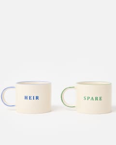 Heir & Spare Set of Two Ceramic Mugs