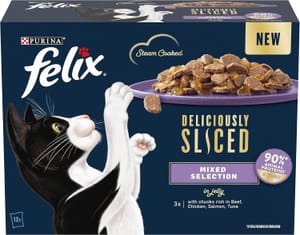 FELIX Delicious Sliced Mixed Jelly Wet Cat Food 12x80g - £13.50 S&S Voucher