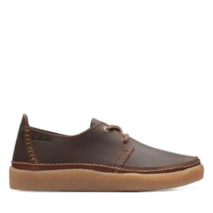 Clarks Oakpark Lace Beeswax Leather Shoes - Brown