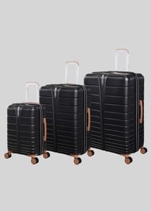 IT Luggage Black Fascinate Hardshell Suitcase Black Cabin