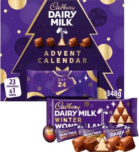 Cadbury Festive Chocolate Advent Calendar, 23 Chocolate Chunks & 1 Bar, 348g