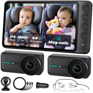 Magnetic Dual Baby Car Camera with 5-Inch 1080p IPS Monitor