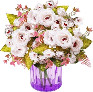 Astylishome Faux Flower Bouquet - White Rose Mix