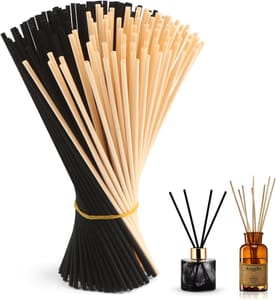 160pcs Reed Diffuser Sticks, 7.8 In, Rattan Wood, Black/Natural Mix
