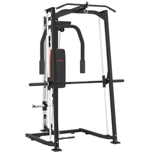 SPORTNOW 3-in-1 Smith Machine, Dual Cable Pulley, Chest Press