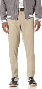 Amazon Essentials Men's Slim-Fit All-Day Stretch Golf Trousers, Khaki Brown
