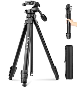 Victiv 70-Inch Aluminum Camera Tripod, Lightweight & Compact